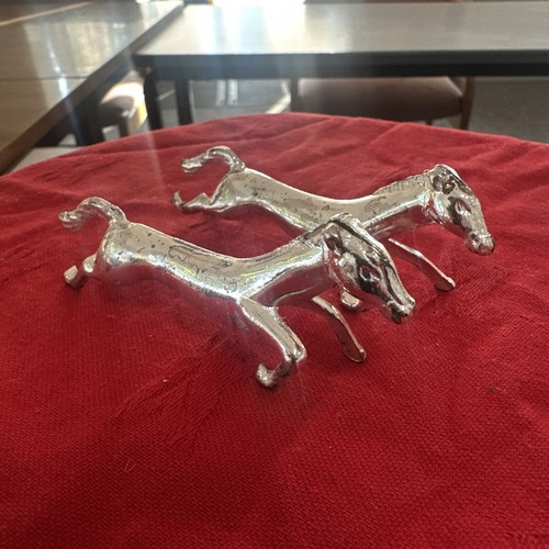 Pair silver plated horse - pair,