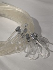 Perlon Clear Suspending Cable 1.5m Art Gallery Picture Hanging + Spring Hooks UK