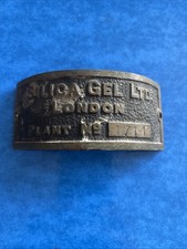Brass I.D Plate. Silica Gel Company London. Vintage.