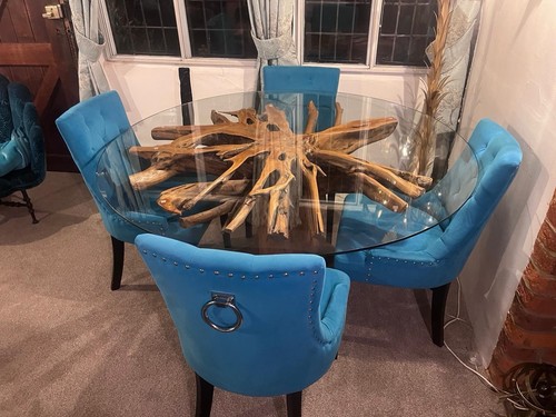 Tree root dining table with - root,