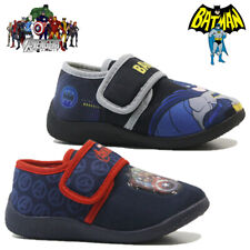BOYS INFANTS AVENGERS BATMAN SLIPPERS NOVELTY WARM COSY FLEECE MULES SHOES SIZE
