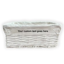 Personalised Text White Wicker