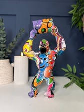 Graffiti Large Gorilla with Barrel Ornament Art Sculpture | Trendy Home Decor |
