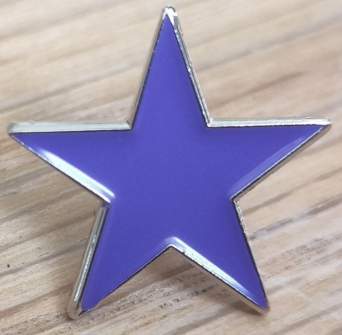 Purple star pin - purple, badge