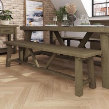 Dining Bench Reclaimed Solid Pine Handcrafted Dining Room Furniture Brown 180cm