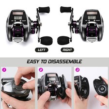1-6+1BB 8.0:1 Ratio Digital Display Baitcasting Reel With Line Counter Sun MWPB