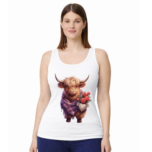 Highland cow womens - womens, tank