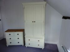 Painted Pine Traditional Style Wardrobe and Matching Chest of Draws