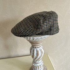 Tweed Check Flat Cap Vintage Herringbone Wool Mix Hats Men Women Unisex Vintage