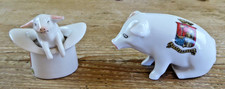 2 x Crested China Pigs - 1 in