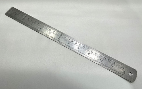 Vintage metal ruler double - metal,