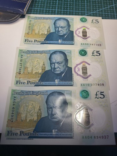 Five pounds polymer - five, (£5)