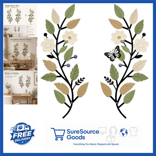 Metal wall art pcs botanical - 2,