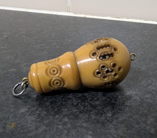 Victorian carved tagua nut - carved,