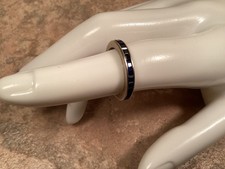 Blue Sapphire Platinum Eternity Ring Size 5 Vintage Unmark Platinum Band Jewelry