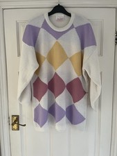 Vintage Guy Frazer Jumper, 90’s, Pastel Harlequin, Size L