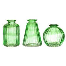 Glass Bud Vases Set f 3 in