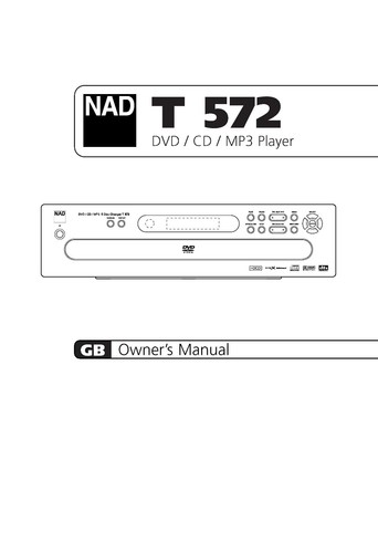 Owner manual for nad t572 - owner's,