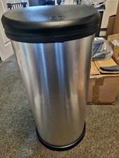 Curver Metal Effect One Touch Slim Deco Kitchen Work Waste Bin 40L - Silver