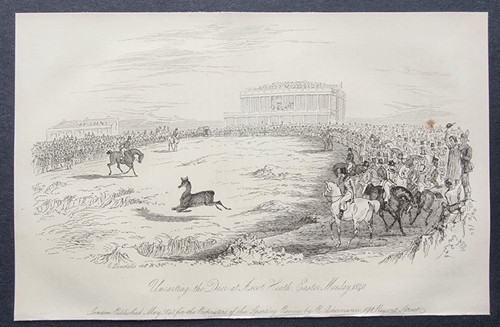 Antique 1840 equestrian print - equestrian,