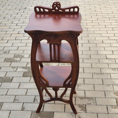Wood telephone table - wood, side
