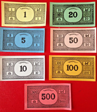 Monopoly Vintage 70 Plain Back Notes Bank Money - 60/70/80'S Spare / Replacement