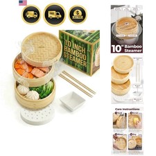 Bamboo Steamer Basket 10-Inch