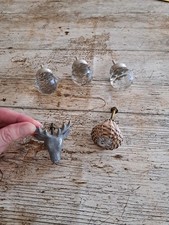 Mixed Lot Of Drawer Pulls Knobs Handles Clear Glass Faceted Rattan Pewter Stag