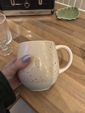 Socca white pink speckled mug