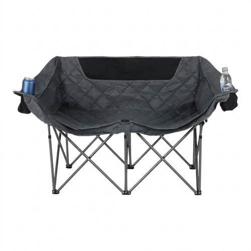 Double camping bench folding