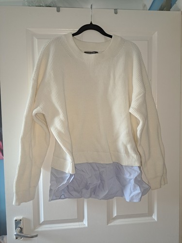 Ladies white cream and blue
