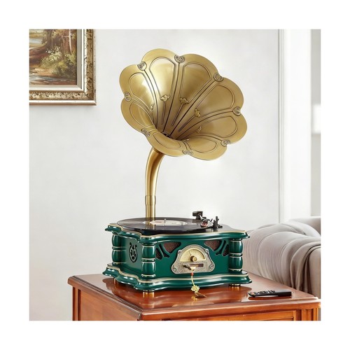 Wooden vintage gramophone - wooden,