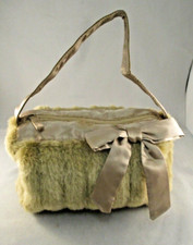 Ladies Accessorize Small Faux Fur Hand Bag With Bow Detail  - Hand Held