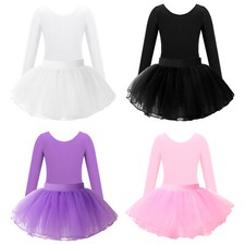 Kids Girls Bodysuit And Skirts Gym Leotard With Skirt Gymnastics Unitard Dance
