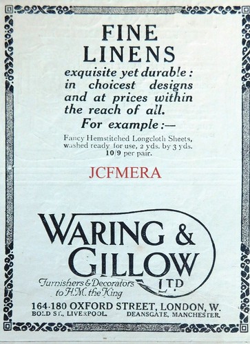 Waring gillow fine linens - &, 'fine