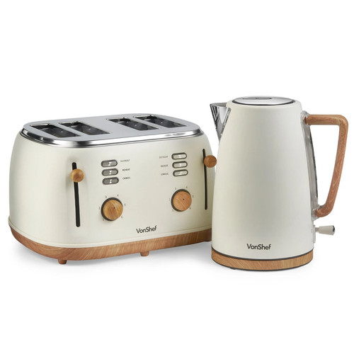 Kettle toaster set cream - &,