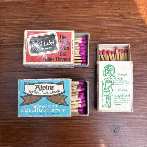 Old match boxes with - 3,