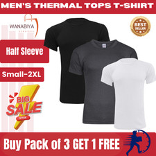 1/2/3 Packs Mens Thermal Long OR Short Sleeve Top Warm Vests Underwear Shirt