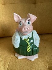 Wade NatWest Annabel Pig Piggy Bank Money Box with Stopper 1980s Vintage