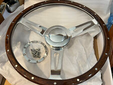 Vw T2 - 67-74   16" Wood Semi Dish  Pol Spoke   Wheel Inc Pol Boss Full Horn Top