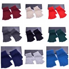 Half Finger Fingerless Gloves Pure Merino Wool Man Men Woman Women Mittens