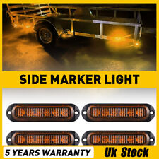 4x Oval 6 LED Amber Side Marker Light Indicator Lamp Orange Trailer Truck Lorry
