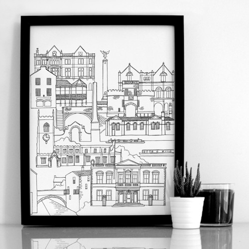 Skipton art print black - art,