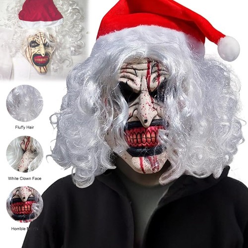 Horror clown mask half face - clown,