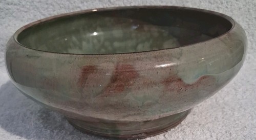 Green brown ewenny bowl - green,