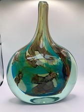 MDINA Large 26cm Michael Harris Cut Lollipop Axe Glass Vase 1970s Malta