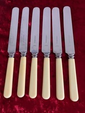 Good Used Set of 6 Faux Bone Handled Frank Cobb Dinner Knives  24.25cm
