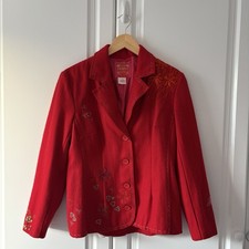 Oilily Red Embroidered Blazer