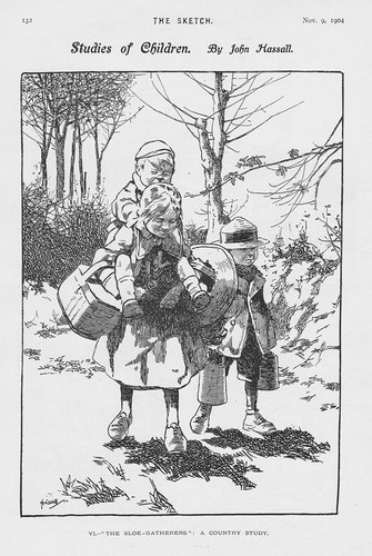 Sloe gatherers country study - sloe,