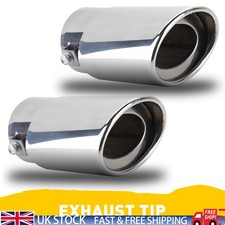 Car van Rear Dual Exhaust Pipe Tail Muffler Silver Tip Tail Pipe 1.5"-2.4" 2SET